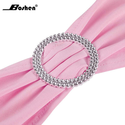 100 PCS Wedding Chair Decorations Stretch Chair Sashes and Bows, Pink