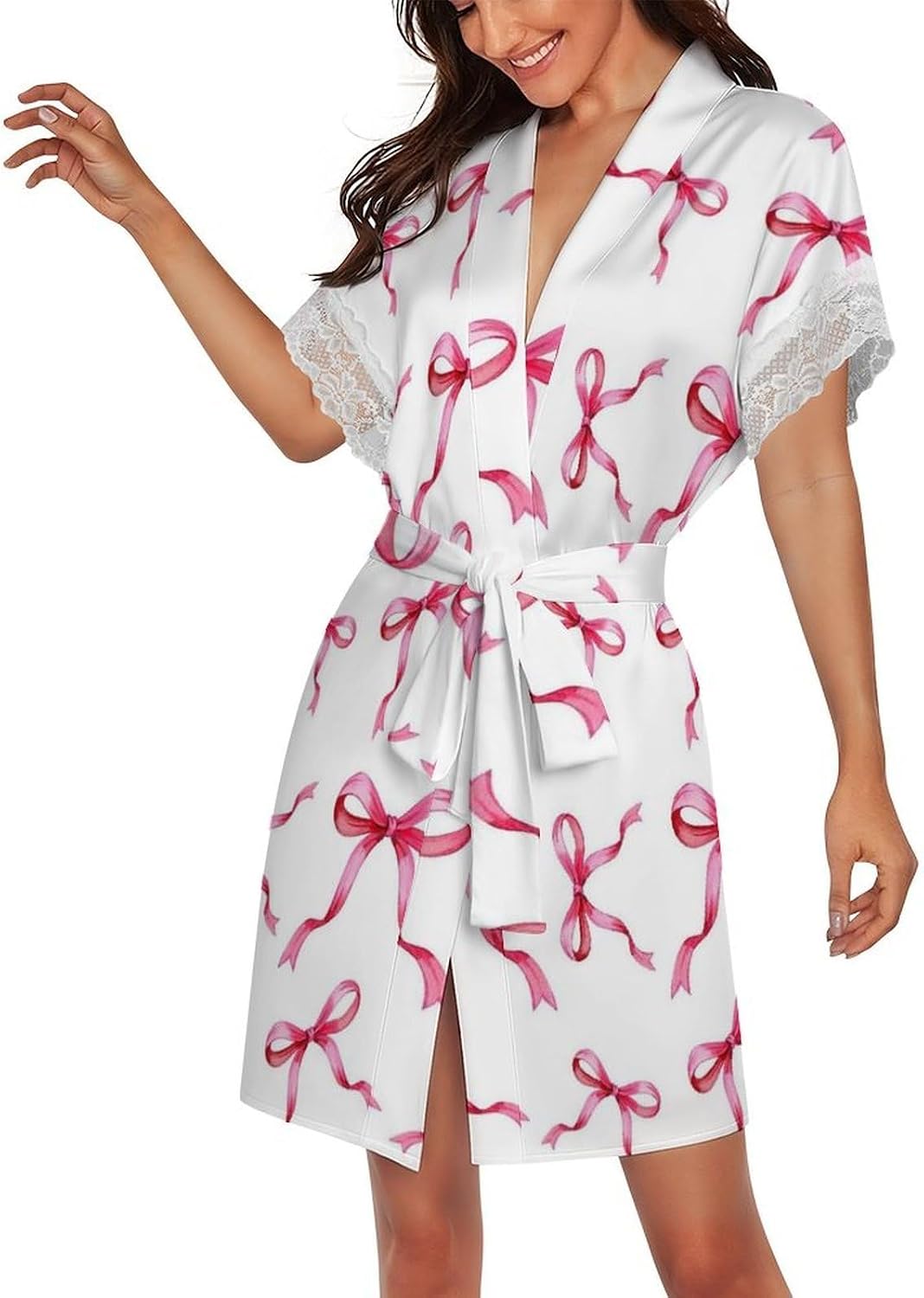 Pink Cartoon Champagne Womens Robes Golden Stars Bridal Robe Kimono Robes for Women Lingerie Robe