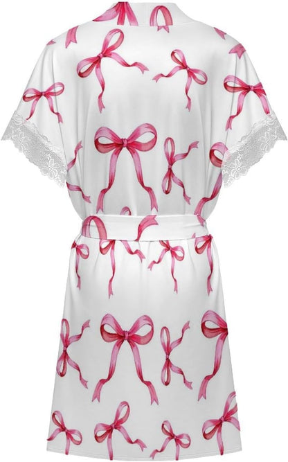 Pink Cartoon Champagne Womens Robes Golden Stars Bridal Robe Kimono Robes for Women Lingerie Robe