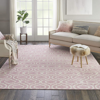Jubilant Pink 7'10" x 9'10" Area Rug - Easy Clean, Non Shedding, Bed Room, Living Room, Dining Room, Kitchen (8' x 10')