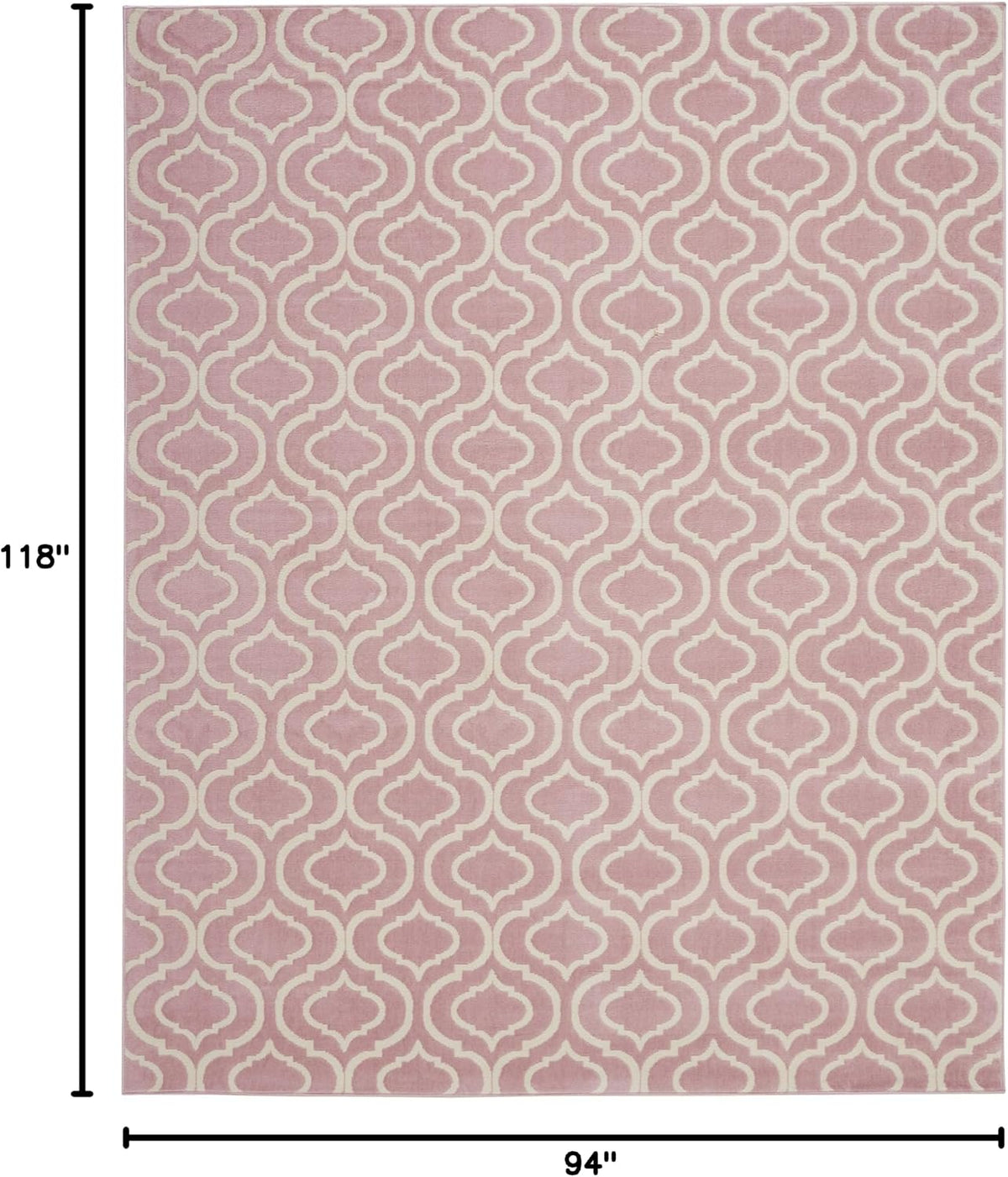 Jubilant Pink 7'10" x 9'10" Area Rug - Easy Clean, Non Shedding, Bed Room, Living Room, Dining Room, Kitchen (8' x 10')