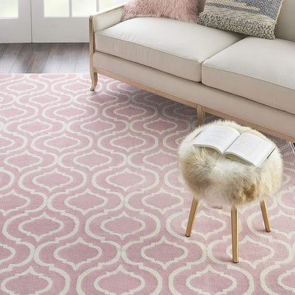 Jubilant Pink 7'10" x 9'10" Area Rug - Easy Clean, Non Shedding, Bed Room, Living Room, Dining Room, Kitchen (8' x 10')