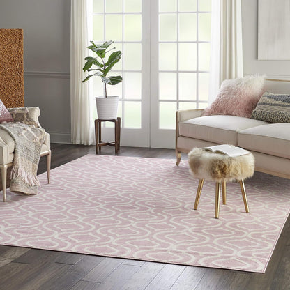 Jubilant Pink 7'10" x 9'10" Area Rug - Easy Clean, Non Shedding, Bed Room, Living Room, Dining Room, Kitchen (8' x 10')