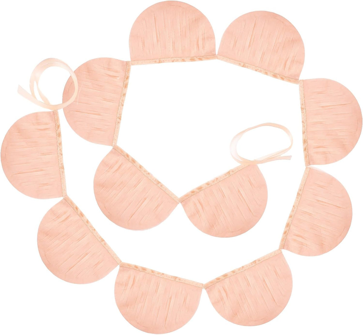 4 Pack Peach Scallop Pennant Banner Each 13 Inch Princess Birthday Party Garland Banner Princess Garland with Extra Rope for Peach Wedding Birthday Party Decorations 52 Inch in Total
