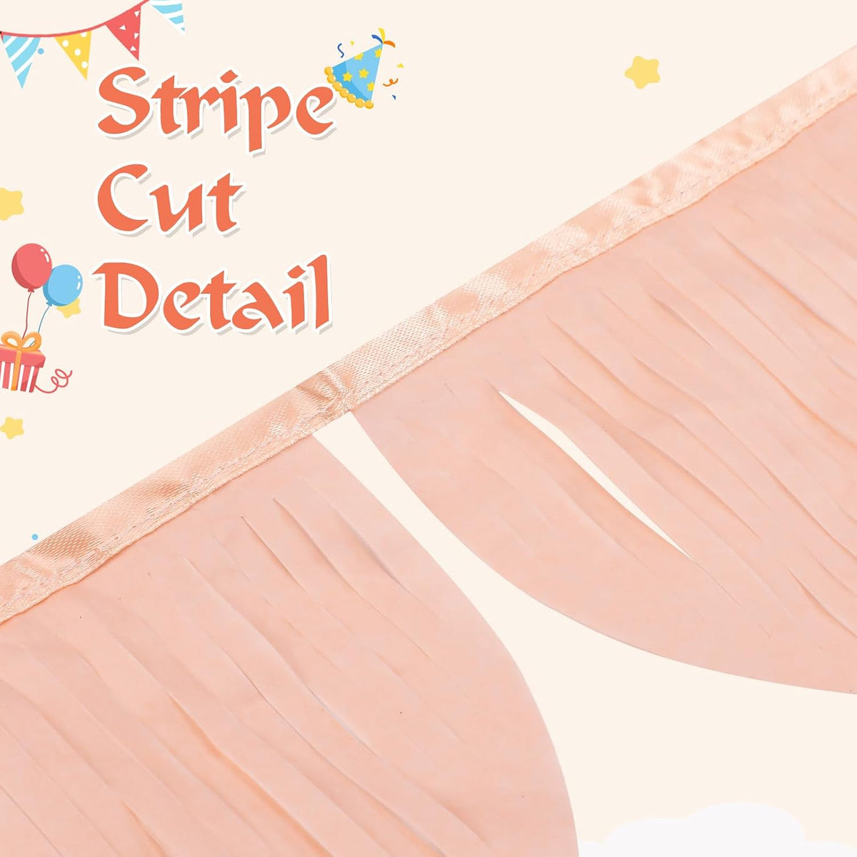 4 Pack Peach Scallop Pennant Banner Each 13 Inch Princess Birthday Party Garland Banner Princess Garland with Extra Rope for Peach Wedding Birthday Party Decorations 52 Inch in Total