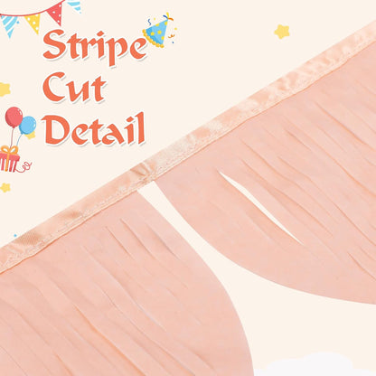 4 Pack Peach Scallop Pennant Banner Each 13 Inch Princess Birthday Party Garland Banner Princess Garland with Extra Rope for Peach Wedding Birthday Party Decorations 52 Inch in Total