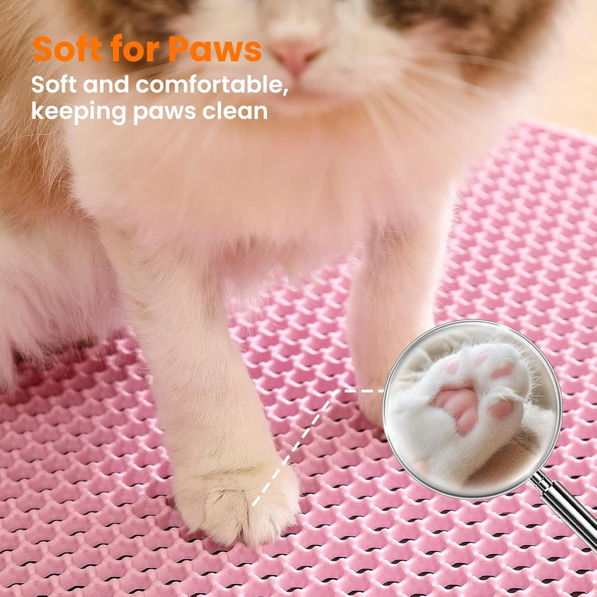Small Cat Litter Mat, Double Layer Honeycomb Litter Box Mat