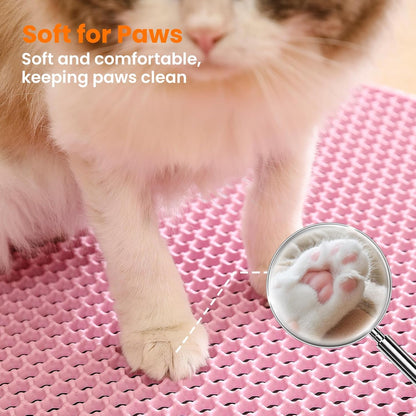 Small Cat Litter Mat, Double Layer Honeycomb Litter Box Mat