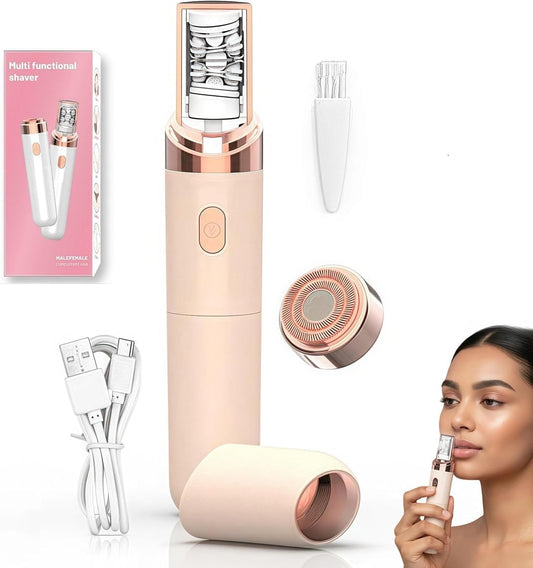 Pro 3.0 Women Face Epilator - 2-in-1 Gentle Root Removal for Coarse & Fine Hair for Upper Lip, Chin, Eyebrows & Cheeks (Pink)