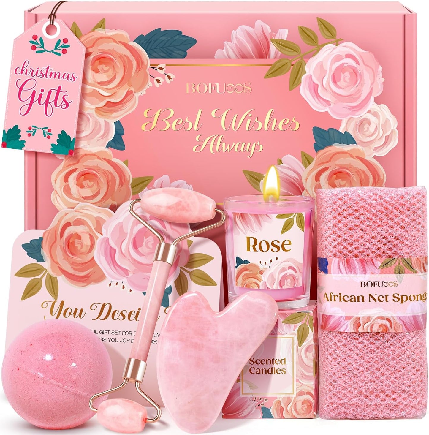 Birthday Gifts for Women, Self Care Spa & Bath Relaxation Gift Set | Great Pink Gifts for Mom, Sister, Girlfriend, Grandma,Friend, Perfect for Birthday, Mother's Day, Christmas, Valentine's Day