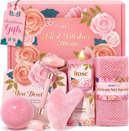 Birthday Gifts for Women, Self Care Spa & Bath Relaxation Gift Set | Great Pink Gifts for Mom, Sister, Girlfriend, Grandma,Friend, Perfect for Birthday, Mother's Day, Christmas, Valentine's Day