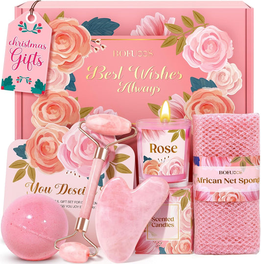 Birthday Gifts for Women, Self Care Spa & Bath Relaxation Gift Set | Great Pink Gifts for Mom, Sister, Girlfriend, Grandma,Friend, Perfect for Birthday, Mother's Day, Christmas, Valentine's Day