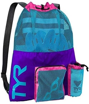 Big Mesh Mummy Backpack, Purple/Blue