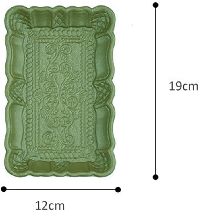 Serving Trays Powder Tray Fruit Dessert Storage Jewelry Cosmetics Organizers Retro Tea Plate(Pink S)