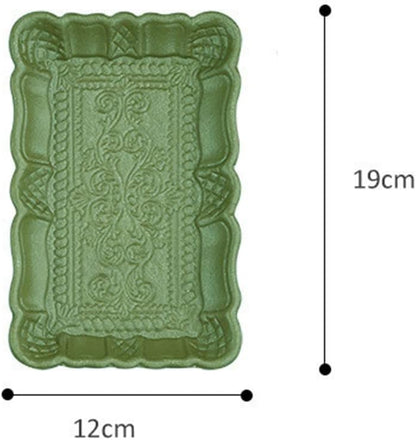 Serving Trays Powder Tray Fruit Dessert Storage Jewelry Cosmetics Organizers Retro Tea Plate(Pink S)