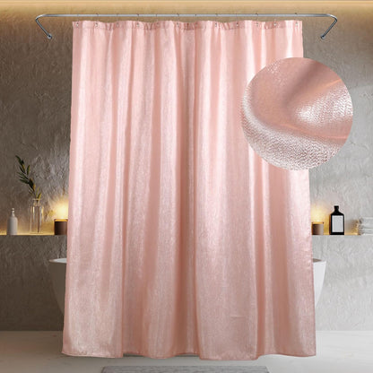 Blush Pink Glitter Shower Curtain: Waterproof Washable Quick Dry, 72Lx72W