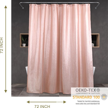 Blush Pink Glitter Shower Curtain: Waterproof Washable Quick Dry, 72Lx72W