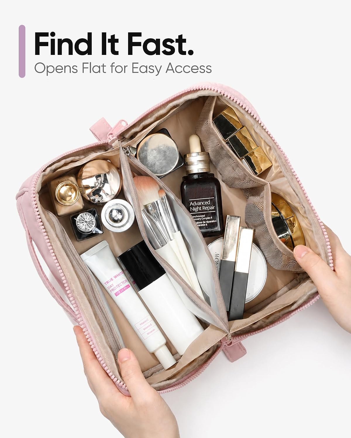 Travel Makeup Bag for women, Organizer Pouch Cosmetic Case