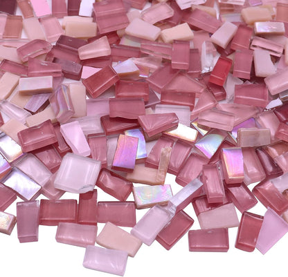 Pink Mixed Irregular Glass Mosaic Tiles for Art Crafts, 9oz Value Pack Mosaic Making Supplies, Mosaic Kits for Adults