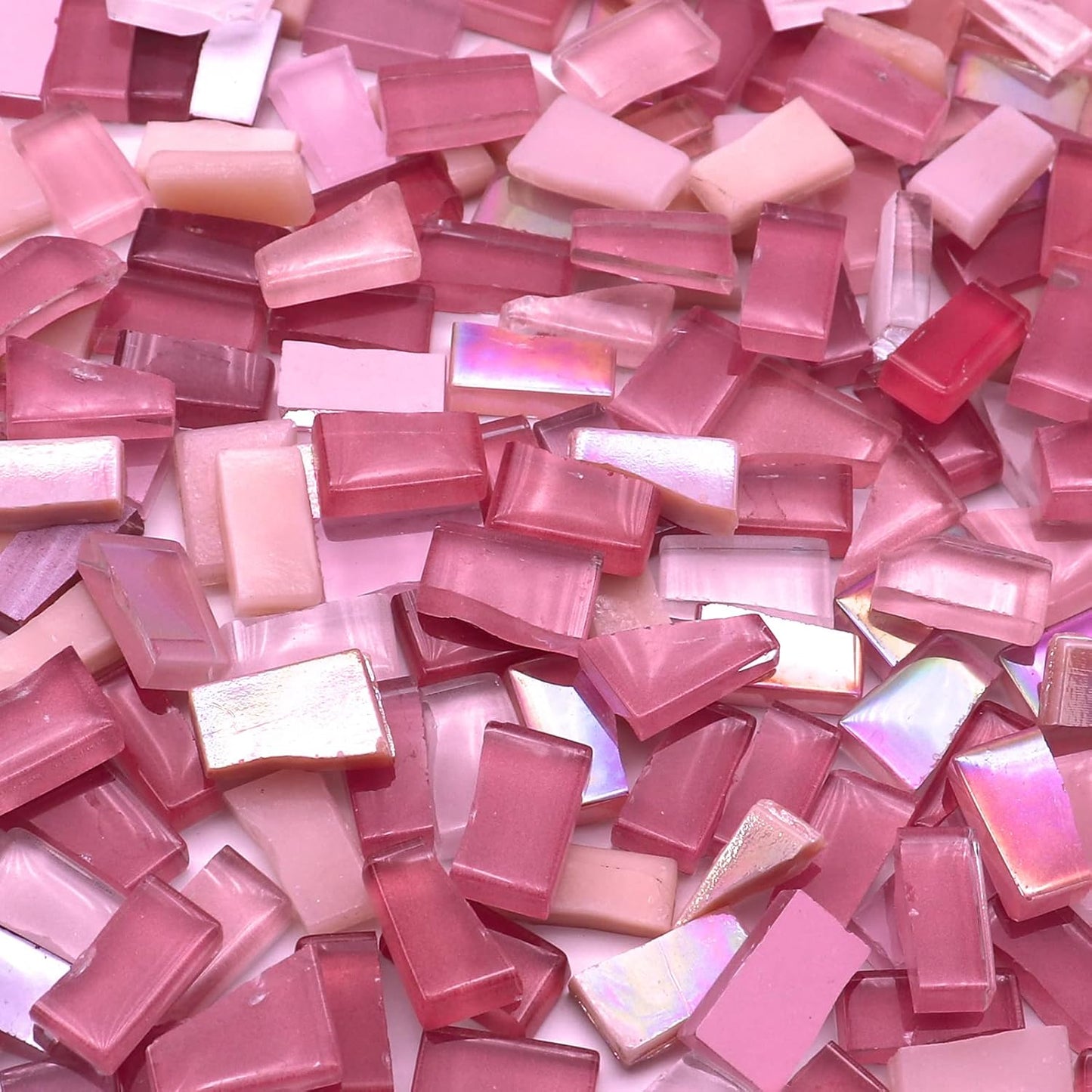 Pink Mixed Irregular Glass Mosaic Tiles for Art Crafts, 9oz Value Pack Mosaic Making Supplies, Mosaic Kits for Adults