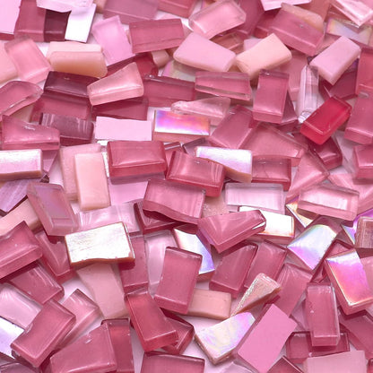 Pink Mixed Irregular Glass Mosaic Tiles for Art Crafts, 9oz Value Pack Mosaic Making Supplies, Mosaic Kits for Adults