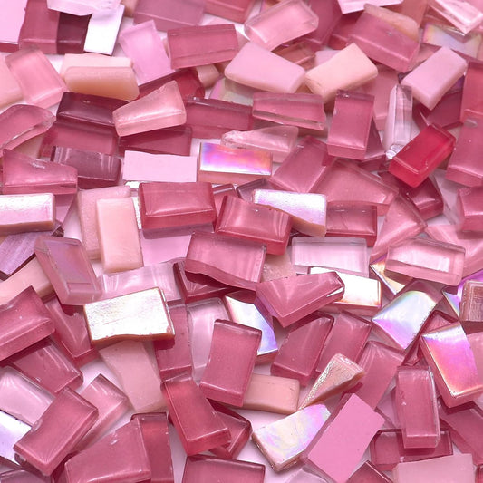Pink Mixed Irregular Glass Mosaic Tiles for Art Crafts, 9oz Value Pack Mosaic Making Supplies, Mosaic Kits for Adults