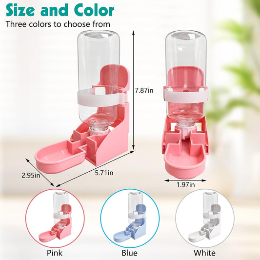 kathson Rabbit Water Bottle, 17oz Hanging Water Fountain Automatic Dispenser No Leak WaterFeeder for Bunny Chinchilla Guinea Pig Hedgehog Ferret