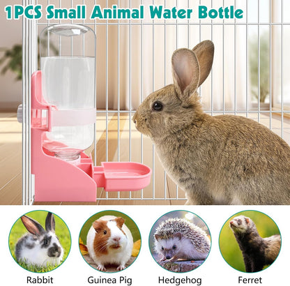 kathson Rabbit Water Bottle, 17oz Hanging Water Fountain Automatic Dispenser No Leak WaterFeeder for Bunny Chinchilla Guinea Pig Hedgehog Ferret