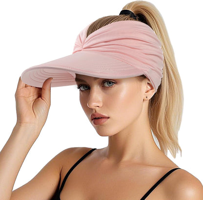 Sun Hats for Women, Wide Brim UV Protection Foldable Sun Visor Hats, UPF50+