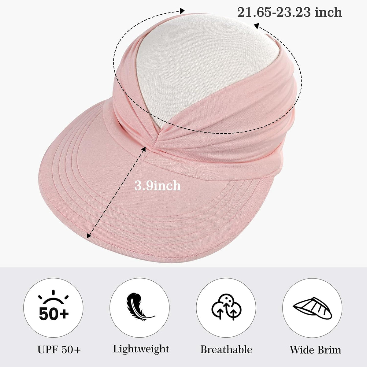 Sun Hats for Women, Wide Brim UV Protection Foldable Sun Visor Hats, UPF50+