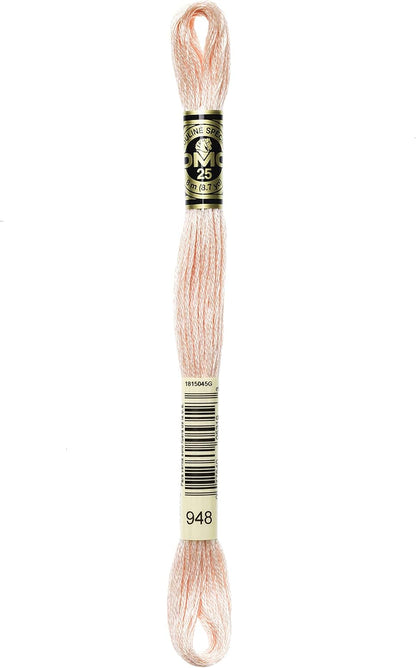 117-948 6 Strand Embroidery Cotton Floss, Very Light Peach Flesh, 8.7-Yard