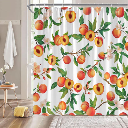 Peach Fruits Shower Curtain 70" W x 70" L for Bathroom