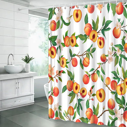 Peach Fruits Shower Curtain 70" W x 70" L for Bathroom