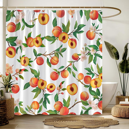 Peach Fruits Shower Curtain 70" W x 70" L for Bathroom