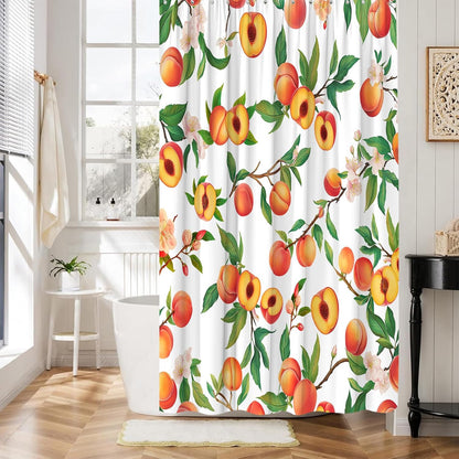 Peach Fruits Shower Curtain 70" W x 70" L for Bathroom