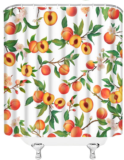 Peach Fruits Shower Curtain 70" W x 70" L for Bathroom