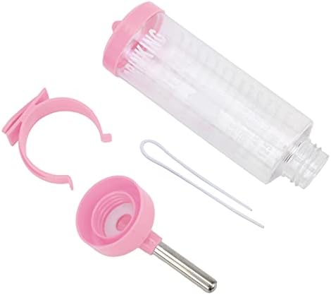 Small Animal Water Bottle 125ml No Drip Dispenser for Hamster Gerbil Rat Chinchilla Guinea Pig Rabbit, Stainless Steel Ball Leak Proof, 1pc with Fixed Strip for Cage