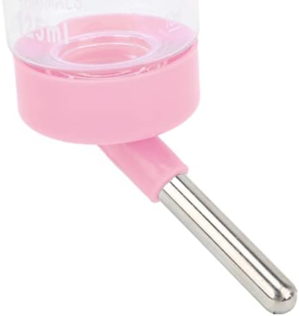 Small Animal Water Bottle 125ml No Drip Dispenser for Hamster Gerbil Rat Chinchilla Guinea Pig Rabbit, Stainless Steel Ball Leak Proof, 1pc with Fixed Strip for Cage