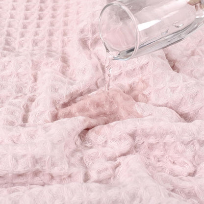 4 Piece 100% Cotton Waffle Bath Towel, Light Pink 27 x 54 inch