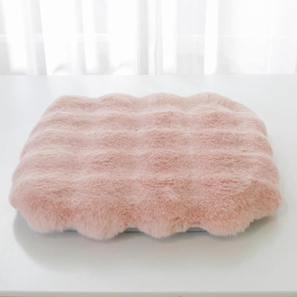 Plush Fuzzy High Resilience Chair Cushion 13"x13"x2" Removable Chair Pads Non Slips Square Seat Cushions with Ties for Indoor Dining Room Kitchen and Office Chairs (Pink,13"x13")