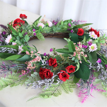 Romance Peach Faux Flower Garlands Handcrafted Wedding Arched Decoration Parties Backdrops Ornament Accessory Wedding Decoration Floral Rings