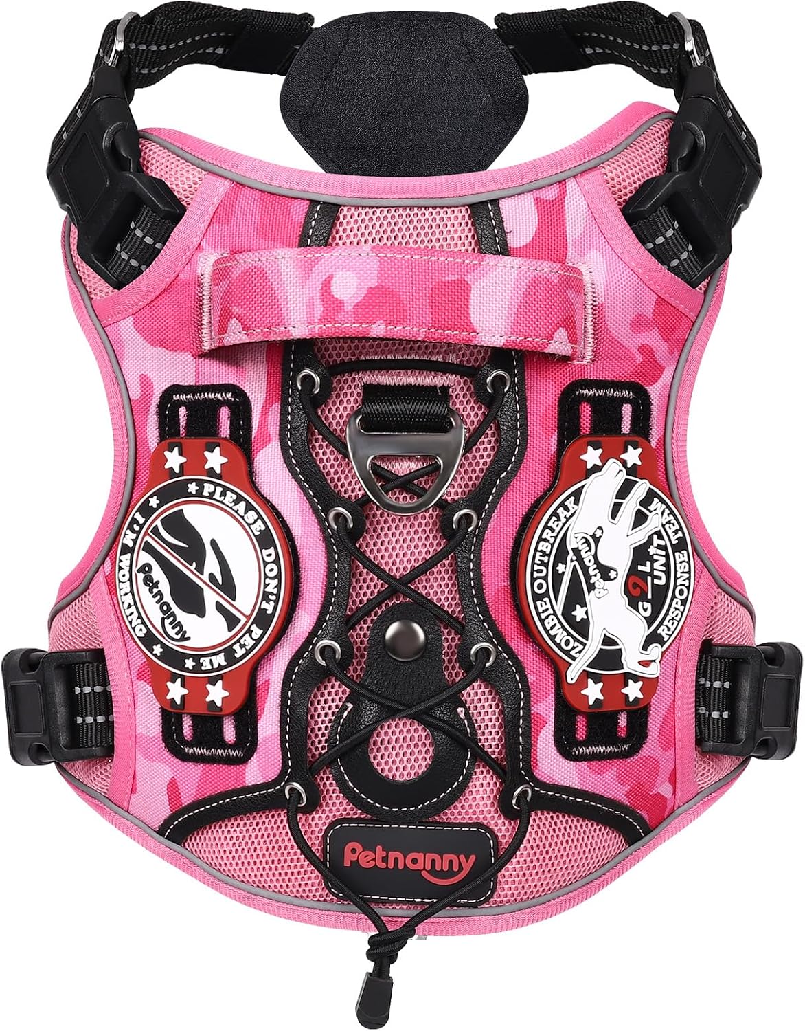 Tactical Dog Harness Breathable Mesh Service Vest M Pink Camo