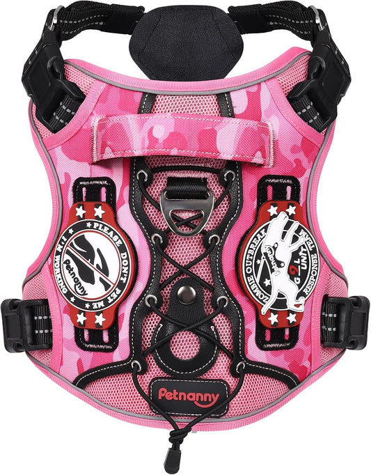 Tactical Dog Harness Breathable Mesh Service Vest M Pink Camo