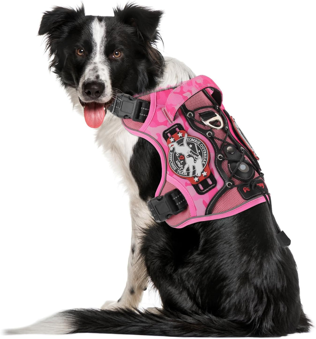 Tactical Dog Harness Breathable Mesh Service Vest M Pink Camo
