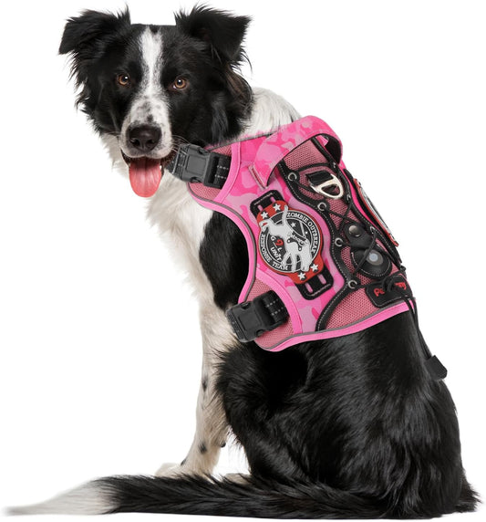 Tactical Dog Harness Breathable Mesh Service Vest M Pink Camo