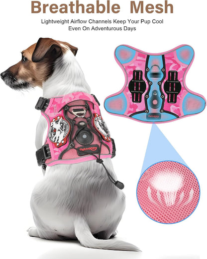 Tactical Dog Harness Breathable Mesh Service Vest M Pink Camo