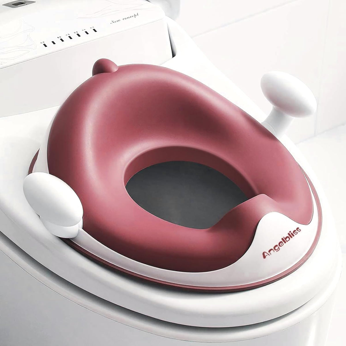 Potty Training Toilet Seat with Cushion, Handles, Splash Guard