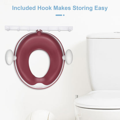 Potty Training Toilet Seat with Cushion, Handles, Splash Guard