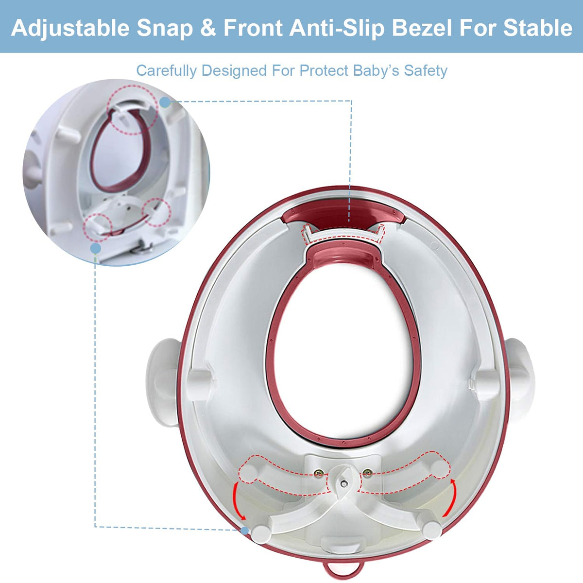 Potty Training Toilet Seat with Cushion, Handles, Splash Guard