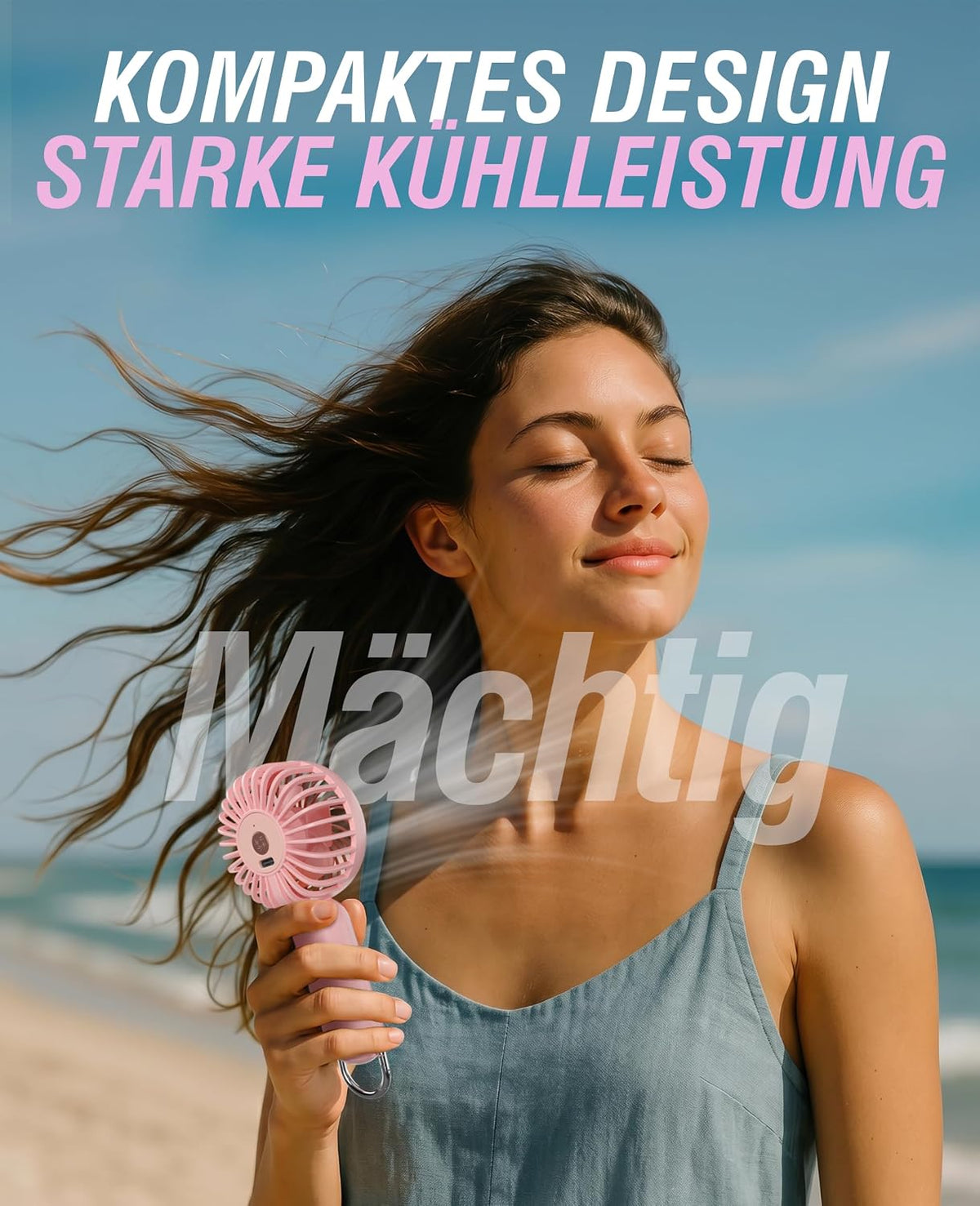 ChillyPop Mini Portable Handheld Personal Fan, Pink (HF-M2WH-RSE)